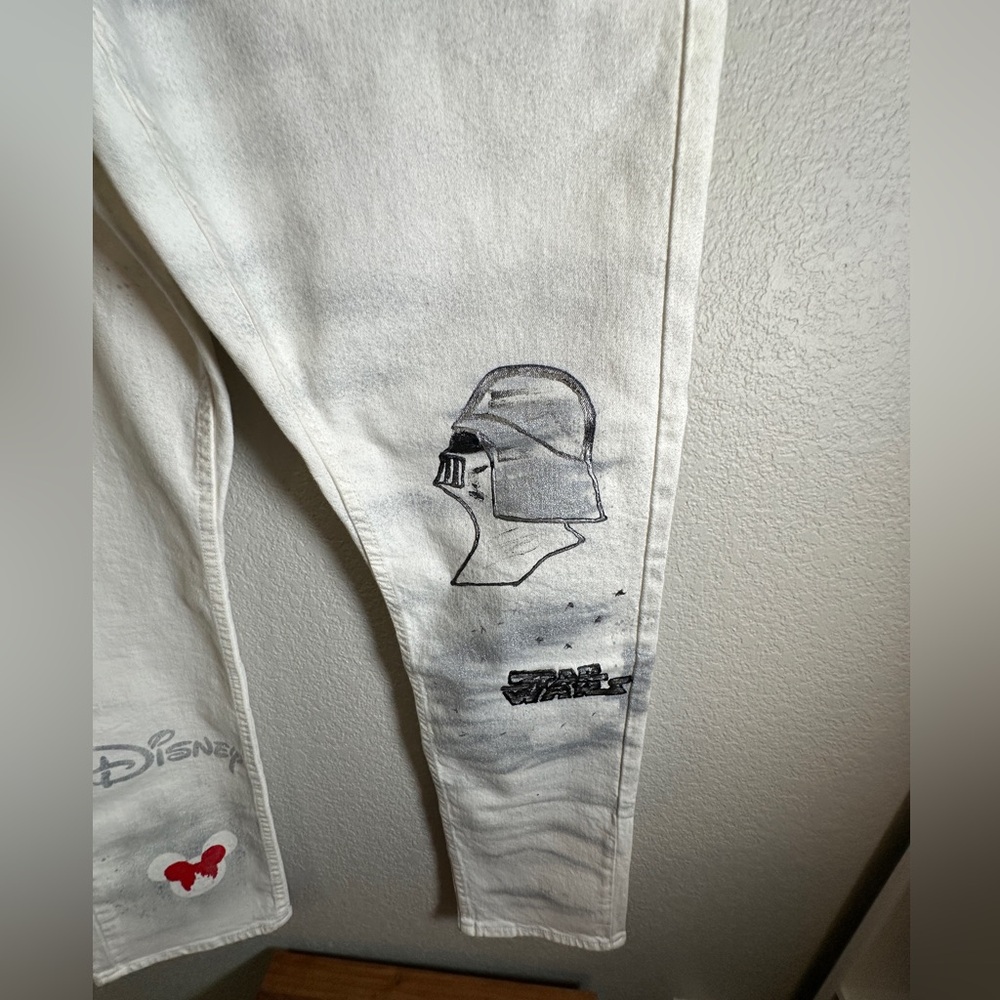 Hand-Painted Calvin Klein Jeans – Theme Park Inspired (Darth-Inspo) – 33x30